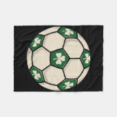 Ierse Shamrock Voetbal Ll Patrick Design Fleece Deken (Voorkant (Horizontaal))