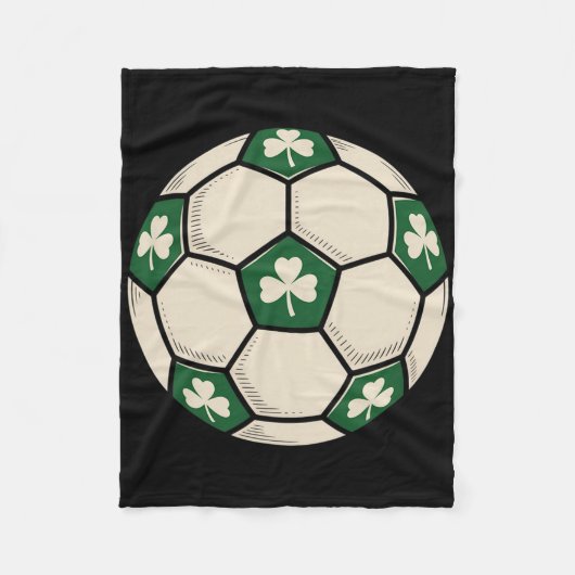 Ierse Shamrock Voetbal Ll Patrick Design Fleece Deken (Voorkant)