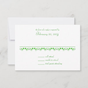 Ierse Shamrock Wedding-kaart RSVP Kaartje