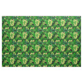 Ierse shamrock, zwart, Ierse harp stof print 7m (Fat Quarter)