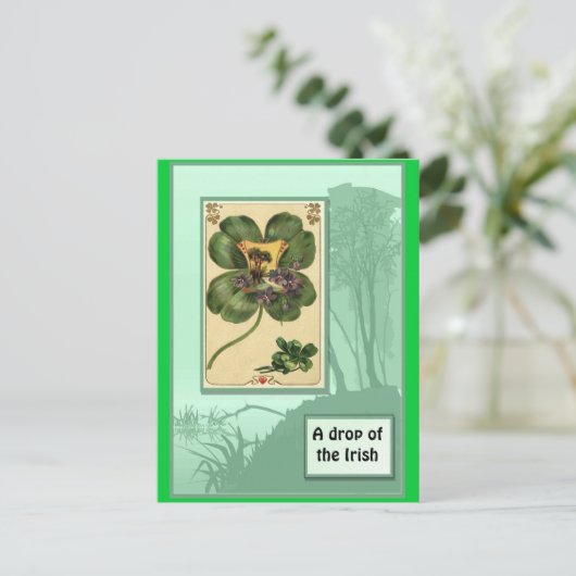 Ierse shamrocks briefkaart (Staand voorkant)
