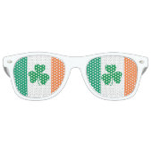 Ierse Shamrocks en Ierse vlag Retro Zonnebril (Voorkant)