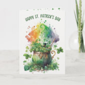 Ierse shamrocks en regenboog kaart (Voorkant)