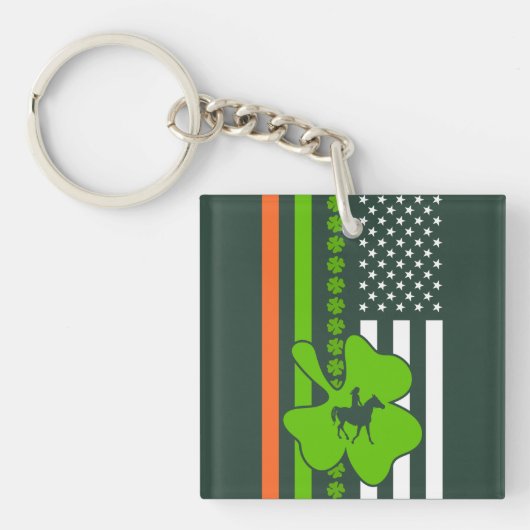 Ierse Shamrocks Flag Sleutelhanger (voorkant)