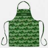Ierse Shamrocks Green Clover Persoonlijke naam Schort (Voorkant)