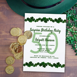 Ierse Shamrocks Maart Verjaardagsfeestje Kaart