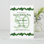 Ierse Shamrocks March Birthday Party Kaart (Staand voorkant)