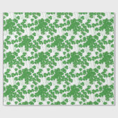 Ierse shamrocks op wit cadeaupapier (Vlak)