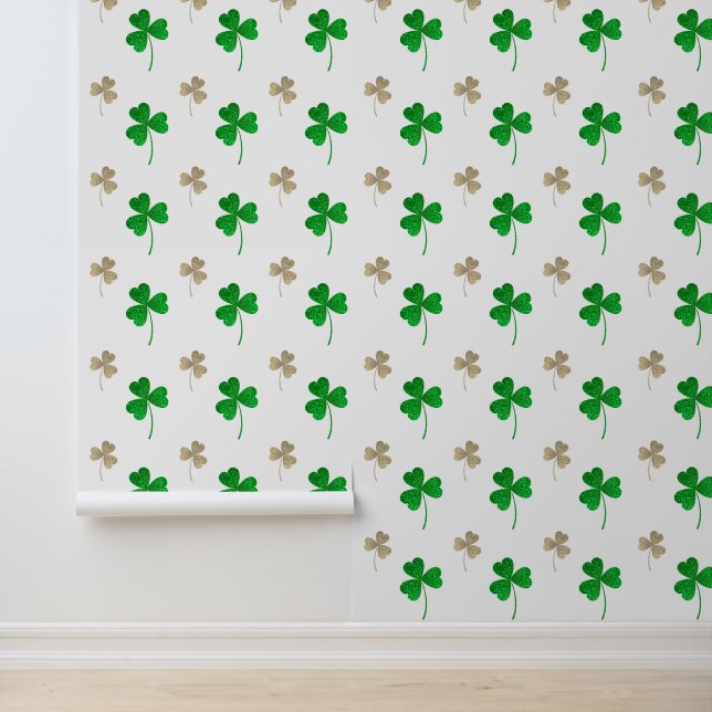 Ierse shamrocks patroon gepersonaliseerd knus  behang (Applicatie)