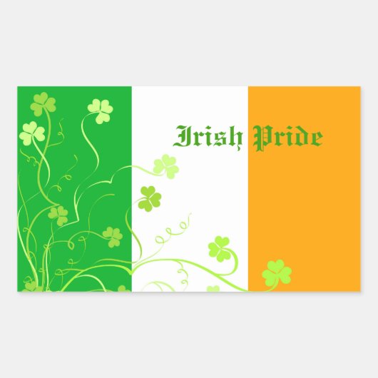 Ierse shamrocks rechthoekige sticker (Voorkant)