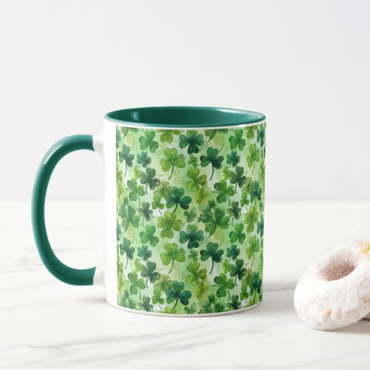 Ierse Shamrocks St. Patrick's Dag Mok (Met donut)