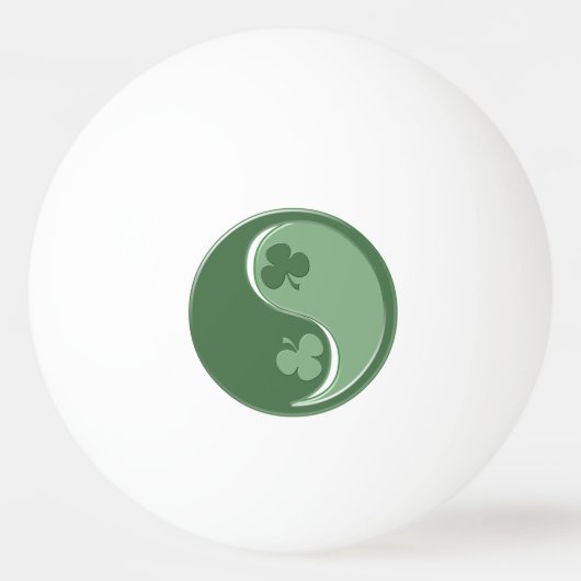 Ierse Shamrocks Yin Yang en Kikker Pingpongbal (Voorkant)