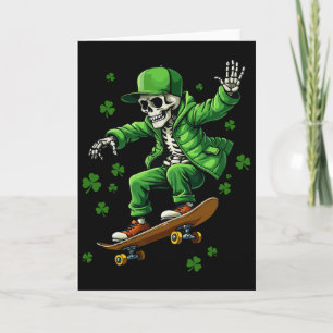 Ierse skelet op skateboard grappige St. Patrick's Kaart