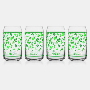 Ierse Sláinte Lucky Shamrocks Ontwerp Gepersonalis Blikvorm Glas