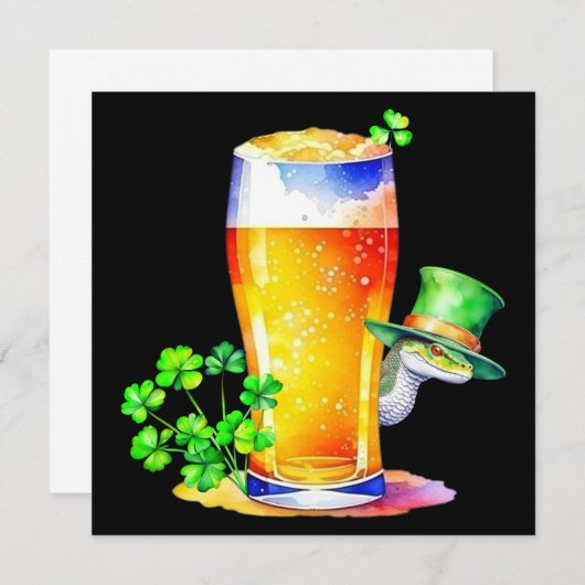 Ierse slangen & St. Patrick's Day Bier Kaart (Voorkant / Achterkant)