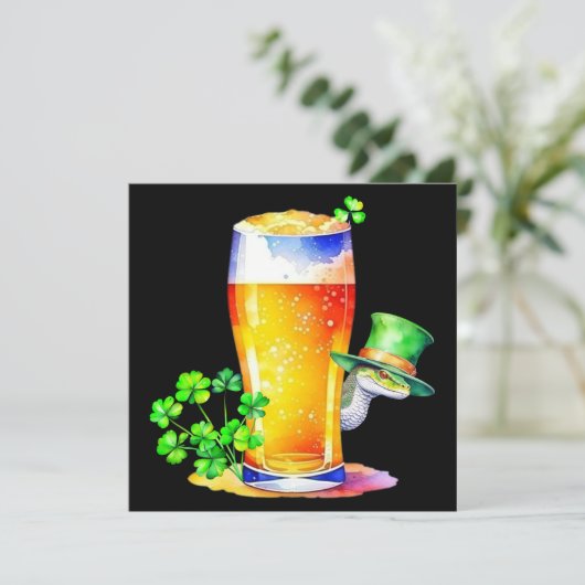 Ierse slangen & St. Patrick's Day Bier Kaart (Staand voorkant)