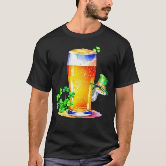 Ierse slangen & St. Patrick's Day Bier T-shirt (Voorkant)