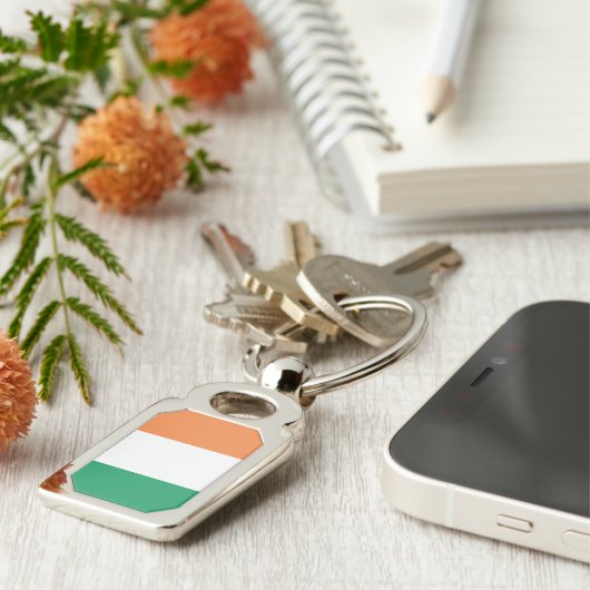 Ierse Sleutelhanger van de vlag van metaal (Zijkant)