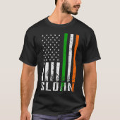 Ierse SLOAN familie Amerikaanse vlag Ierland vlag T-shirt (Voorkant)