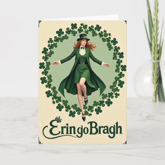 Ierse Smaragd Elegantie Kaart (Voorkant)