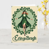 Ierse Smaragd Elegantie Kaart (Gele Bloem)