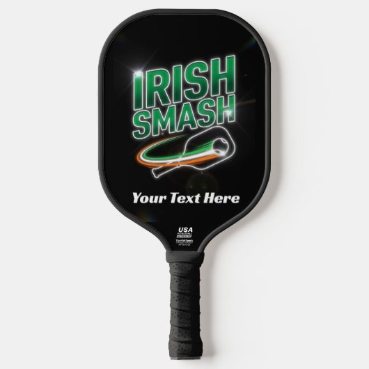 Ierse Smash Neon Gepersonaliseerde Pickleball Padd Paddle (Voorkant)