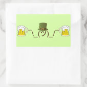 Ierse Smugshrug Holding Bier Rechthoekige Sticker (Tas)