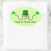 Ierse Smugshrug Holding Shamrocks Ovale Sticker (Tas)
