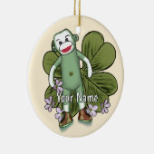 Ierse Sock Monkey Keramisch Ornament (Rechts)