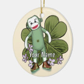 Ierse Sock Monkey Keramisch Ornament (Links)