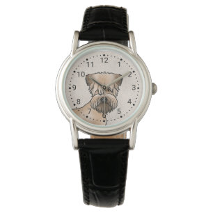 Ierse Soft-Coated Wheaten Terrier Cartoon Hondenko Horloge