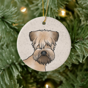 Ierse Soft-Coated Wheaten Terrier Cartoon Hondenko Keramisch Ornament