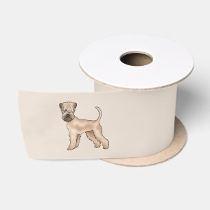 Ierse Soft-Coated Wheaten Terrier Schattige Cartoo Satijnen Lint