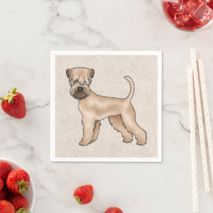 Ierse Soft-Coated Wheaten Terrier Schattige Cartoo Servet