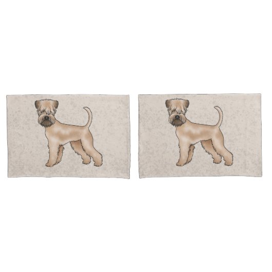 Ierse Soft-Coated Wheaten Terrier Schattige Hond B Kussensloop (Voorkant-Set)