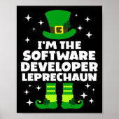Ierse softwareontwikkelaar Leprechaun St. Patrick' Poster (Voorkant)