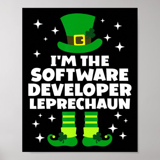 Ierse softwareontwikkelaar Leprechaun St. Patrick' Poster (Voorkant)