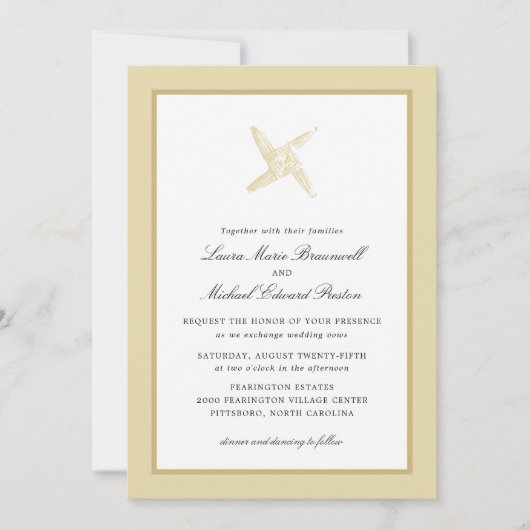 Ierse St. Brigid's Cross bruiloft Kaart (Voorkant)