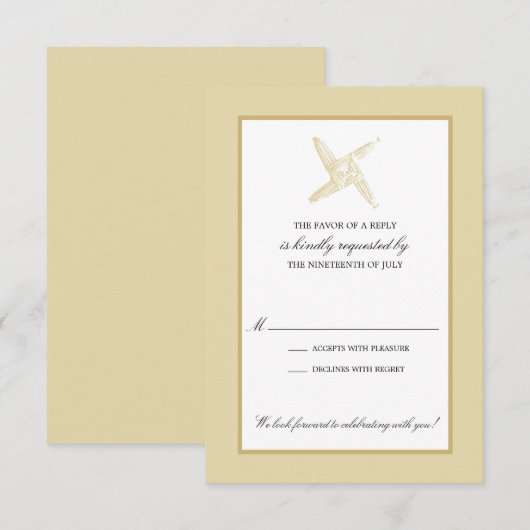 Ierse St. Brigid's Kruis Huwelijksreactie Kaart (Voorkant / Achterkant)