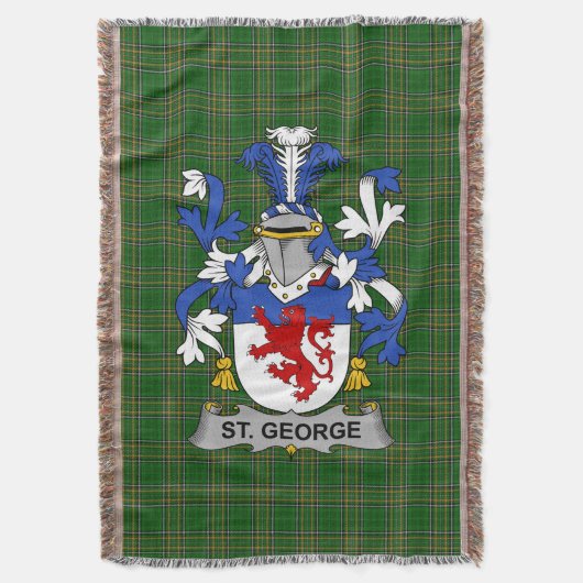 Ierse St. George wapenschild familie Crest Irelan Deken (Voorkant Verticaal)