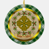 Ierse St. Patrick Tartan & Celtic Cross Kerstmis Keramisch Ornament (Achterkant)