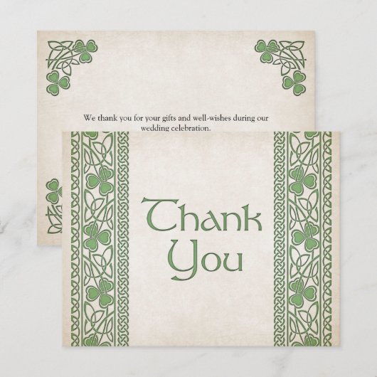 Ierse St. Patrick's bruiloft Bedankkaart (Voorkant / Achterkant)