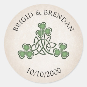 Ierse St. Patrick's bruiloft Ronde Sticker