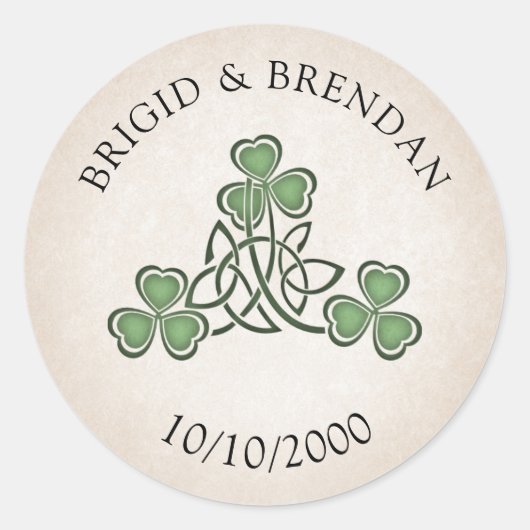 Ierse St. Patrick's bruiloft Ronde Sticker (Voorkant)