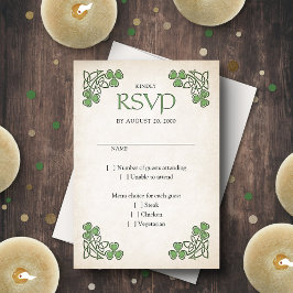 Ierse St. Patrick's bruiloft RSVP Kaartje