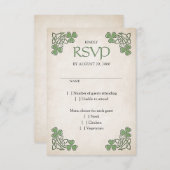 Ierse St. Patrick's bruiloft RSVP Kaartje (Voorkant / Achterkant)