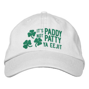Ierse St. Patrick's Dag Het is Paddy Niet Patty Ya Geborduurde Pet