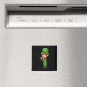 Ierse St. Patrick's Dag Leprechaun Speelt Fluit Pr Magneet (Insitu (Vaatwasser))