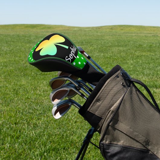 Ierse St Patrick's Day Custom Ontworpen Shamrock Golfheadcover (Insitu)
