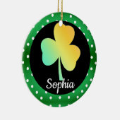 Ierse St Patrick's Day Custom Ontworpen Shamrock Keramisch Ornament (Rechts)